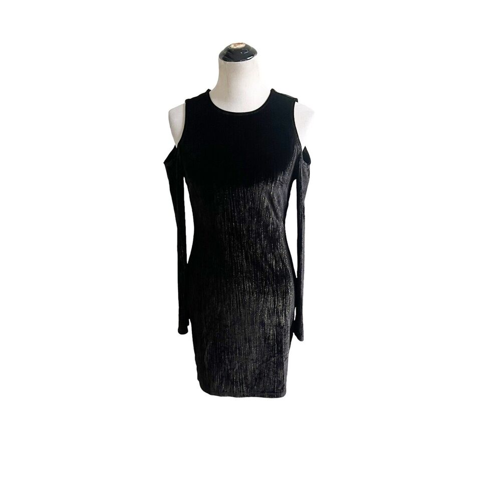 Topshop NWT Metallic Dress Party Cocktail Size 8 Open Shoulder Open Back